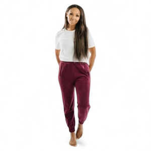 ZYIA Fleece NWT Winter Jogger Burgundy Pants Sz XXL Activewear Athleisure Cozy